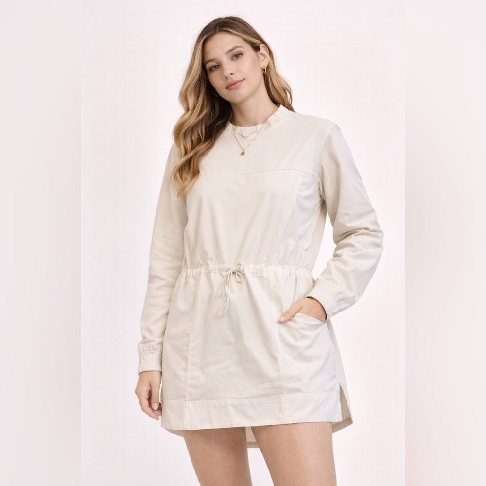 Athleta Cream Lightweight Shell Pullover Cinch Wa… - image 2